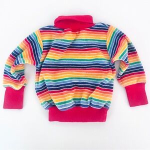 Healthtex Vintage Baby Rainbow Striped Velour Turtleneck Top